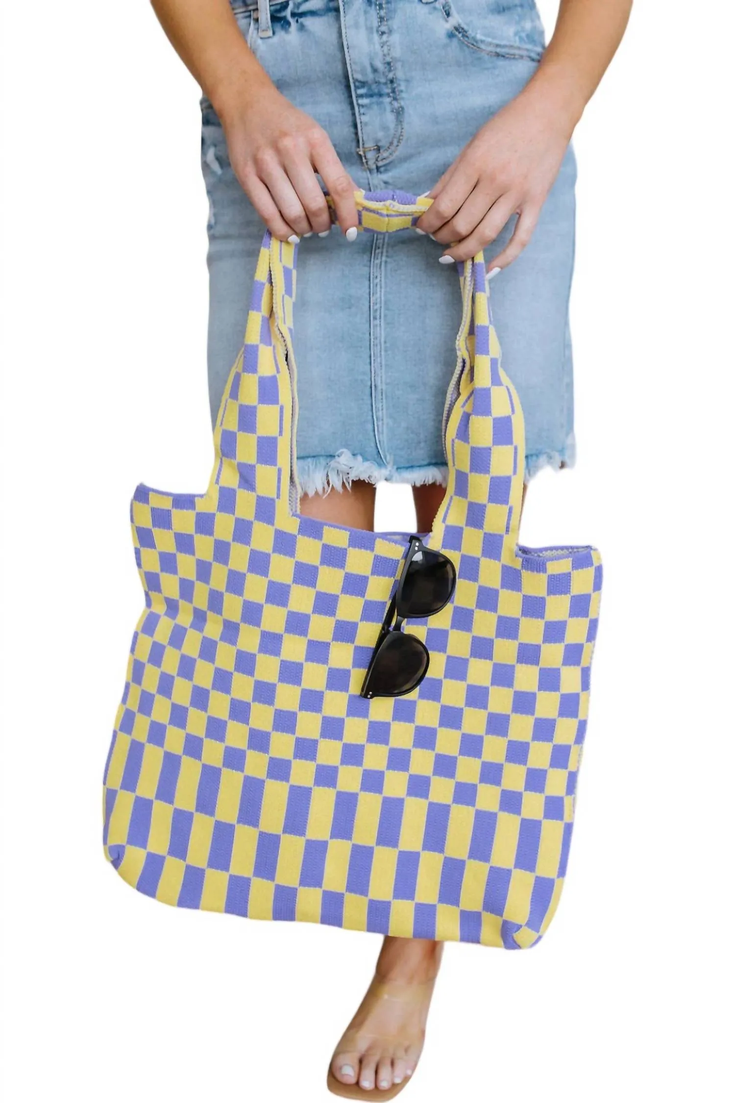 123 Amore - Women's Checkerboard Lazy Wind Big Bag