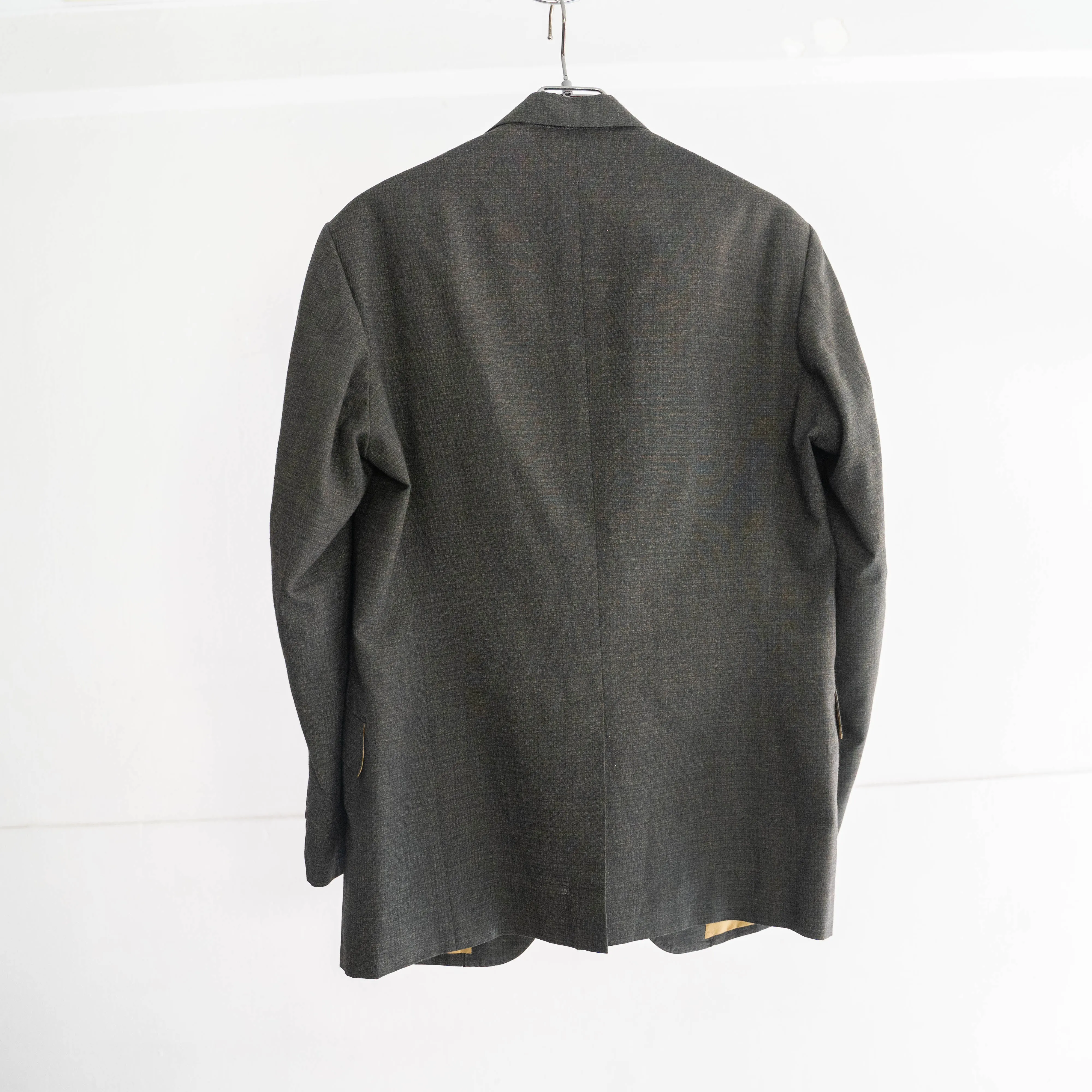 1970-80s Japan vintage charcoal base green × orange tailored jacket