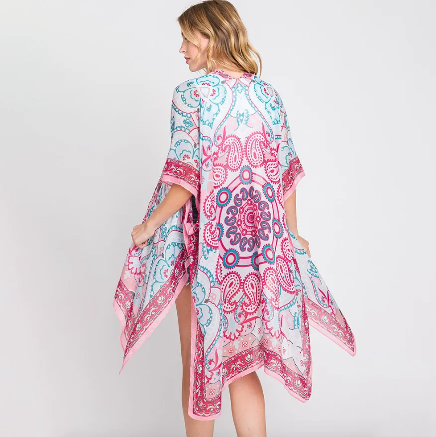 Abstract Paisley Print Kimono (2 colors)