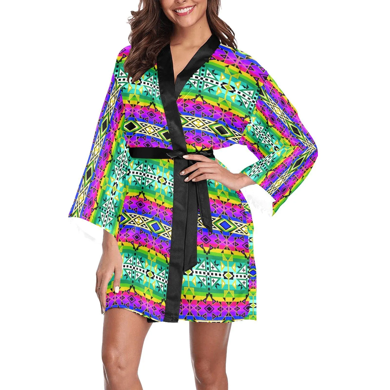 After the Northwest Rain Long Sleeve Satin Robe