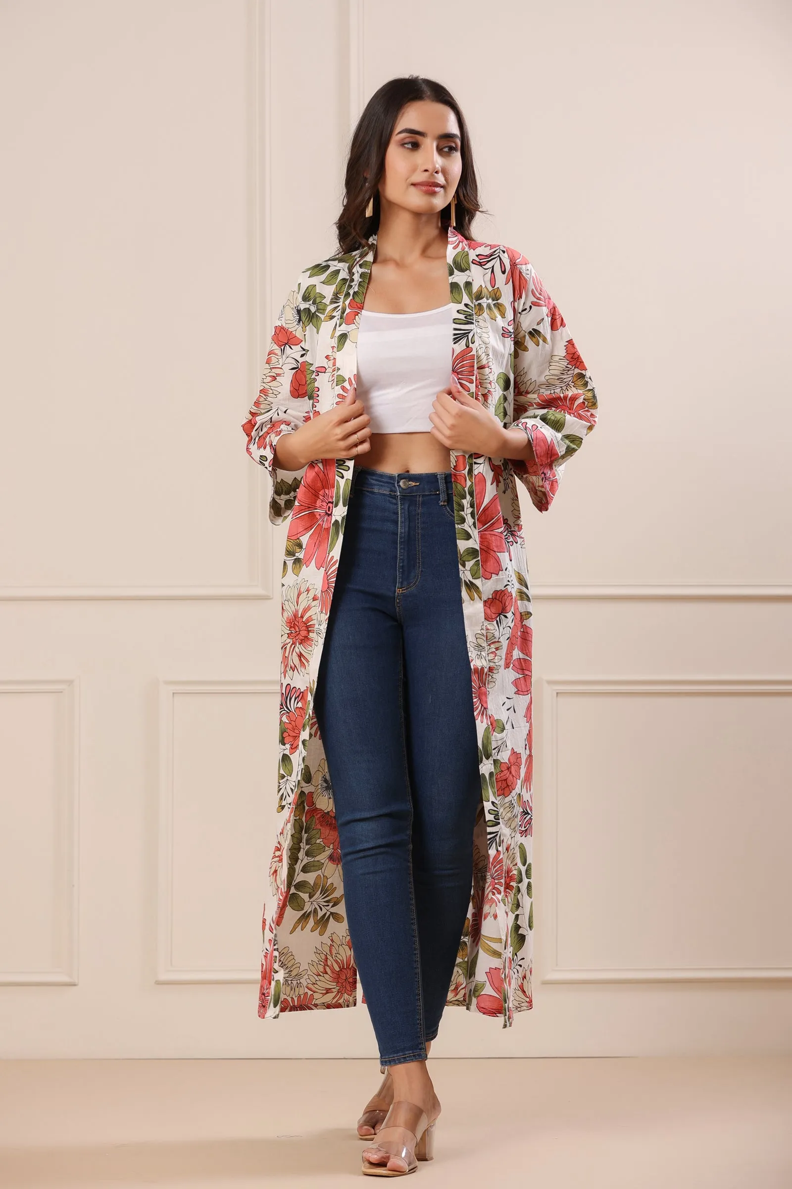 Aleena Summer Bloom Pink Kimono