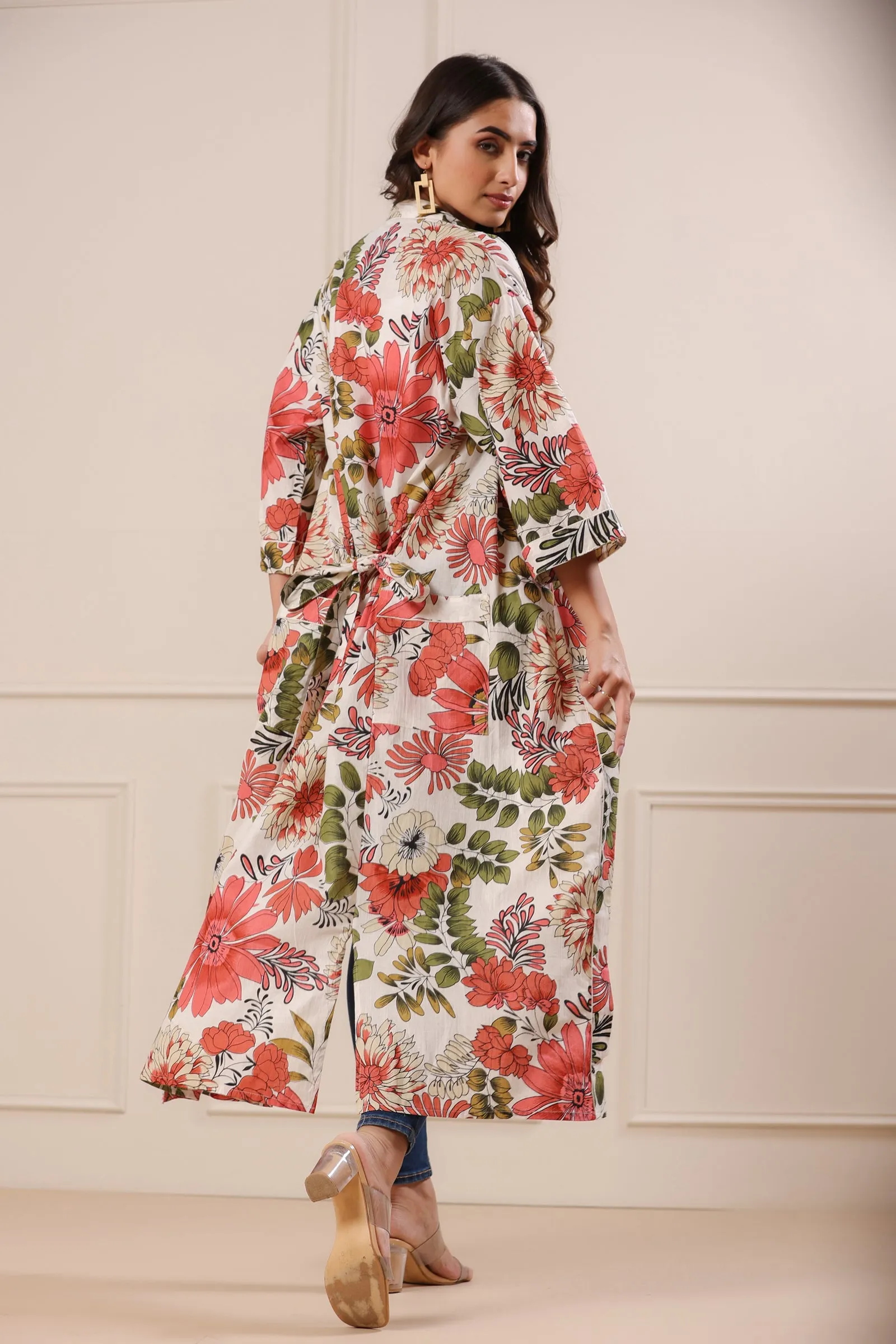 Aleena Summer Bloom Pink Kimono
