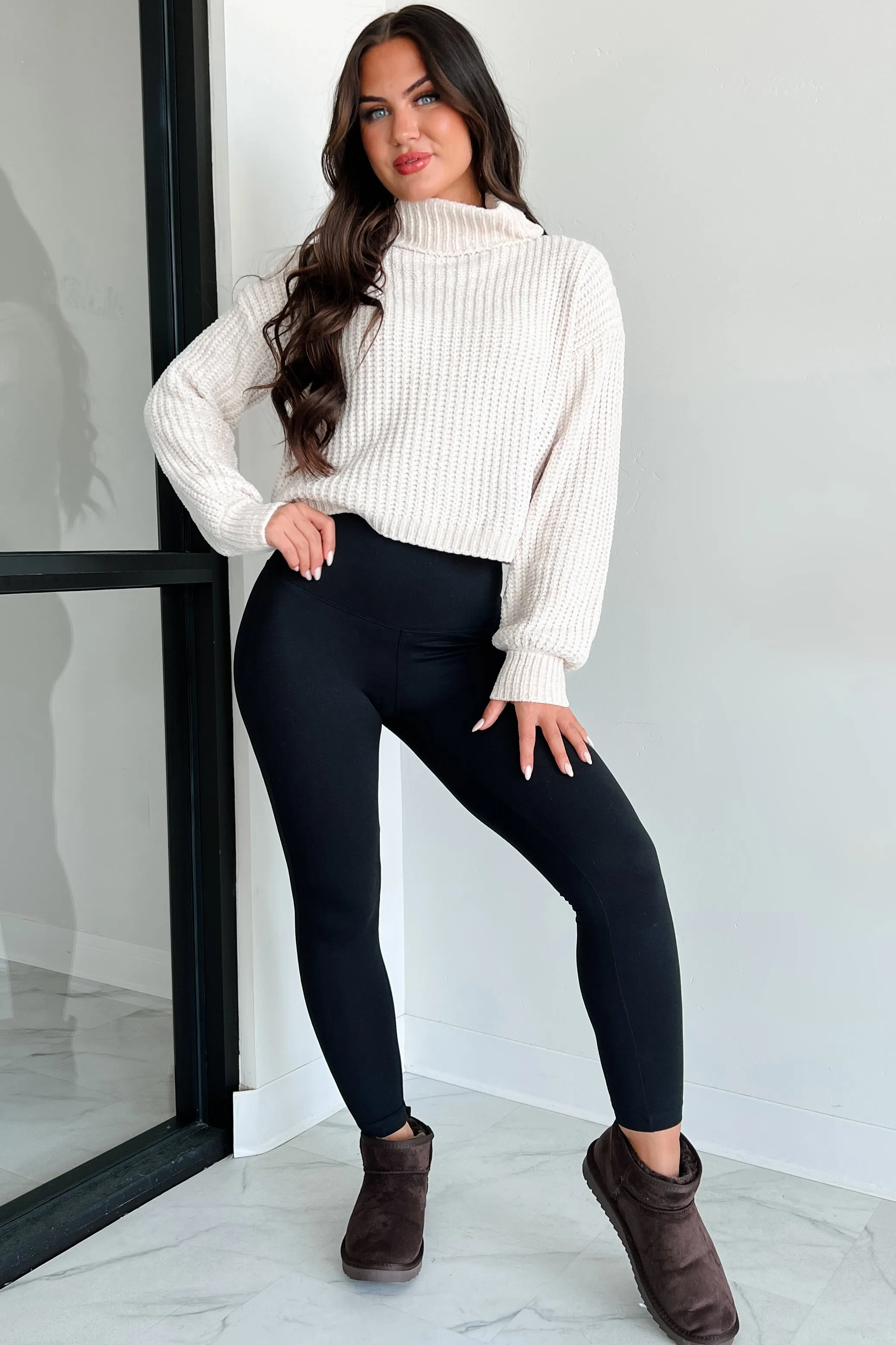 Autumn Comforts Zenana Chenille Sweater (Sand Beige)