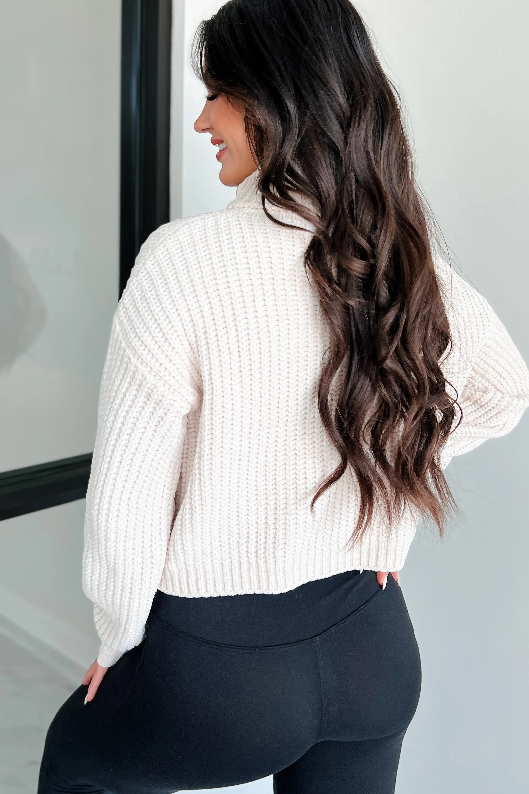 Autumn Comforts Zenana Chenille Sweater (Sand Beige)