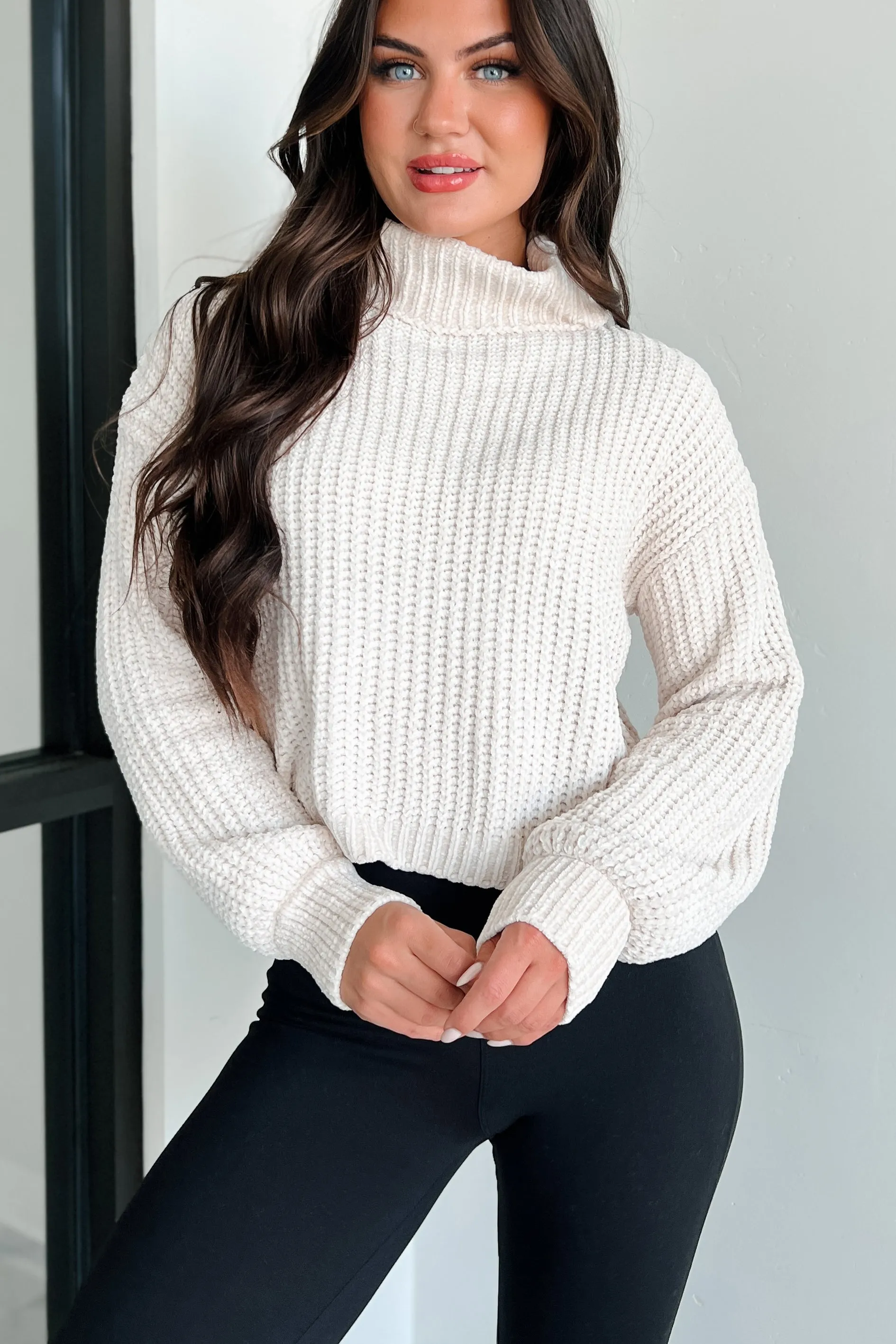 Autumn Comforts Zenana Chenille Sweater (Sand Beige)