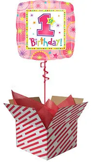 Baby Girl 1st Birthday Balloon