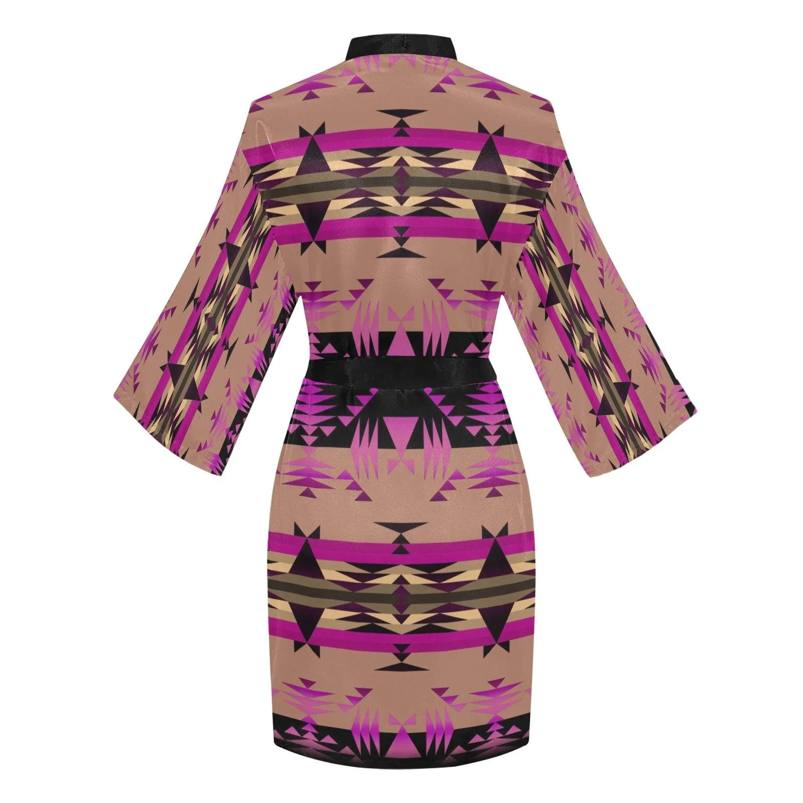 Between the Mountains Berry Long Sleeve Satin Robe