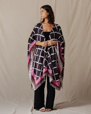 Black With A Twist Short Kimono