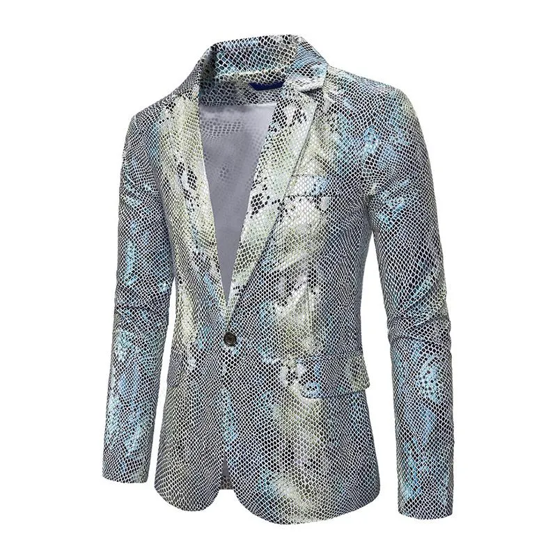 Blazer droit à imprimé paon vintage