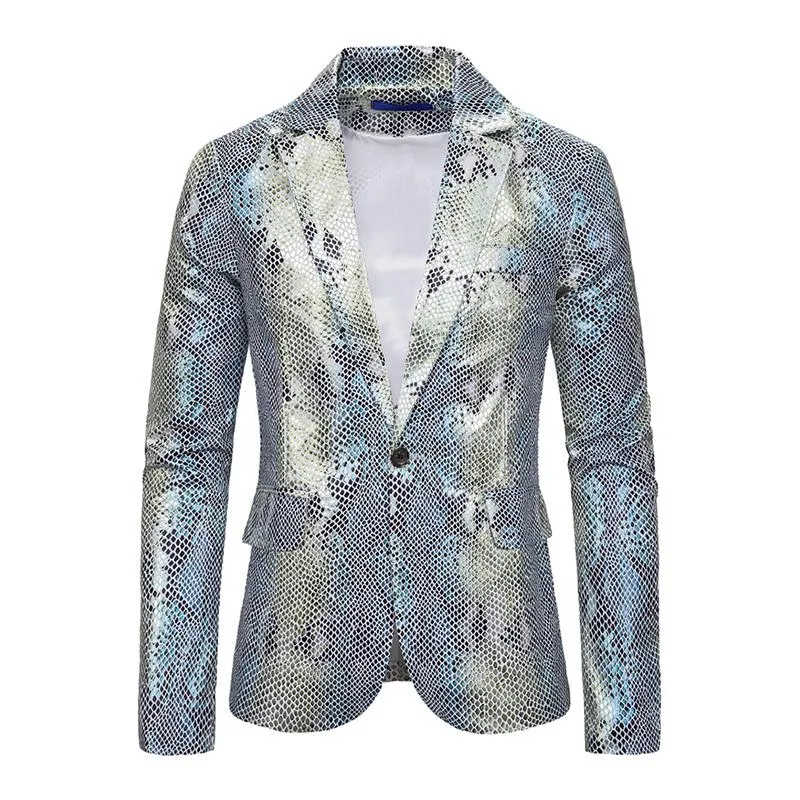 Blazer droit à imprimé paon vintage