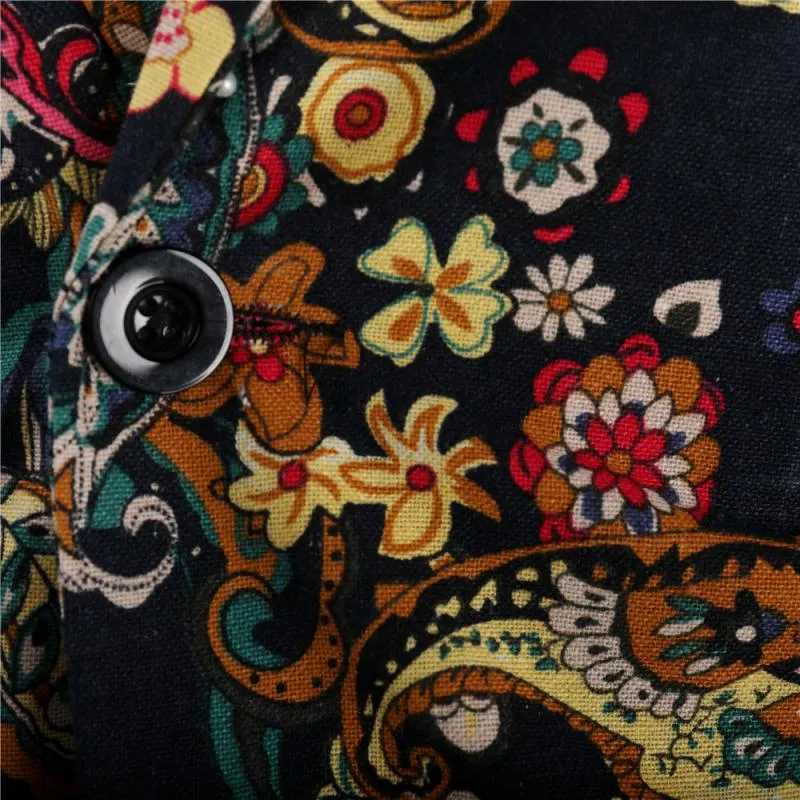 Blazer vintage à revers et imprimé cajou