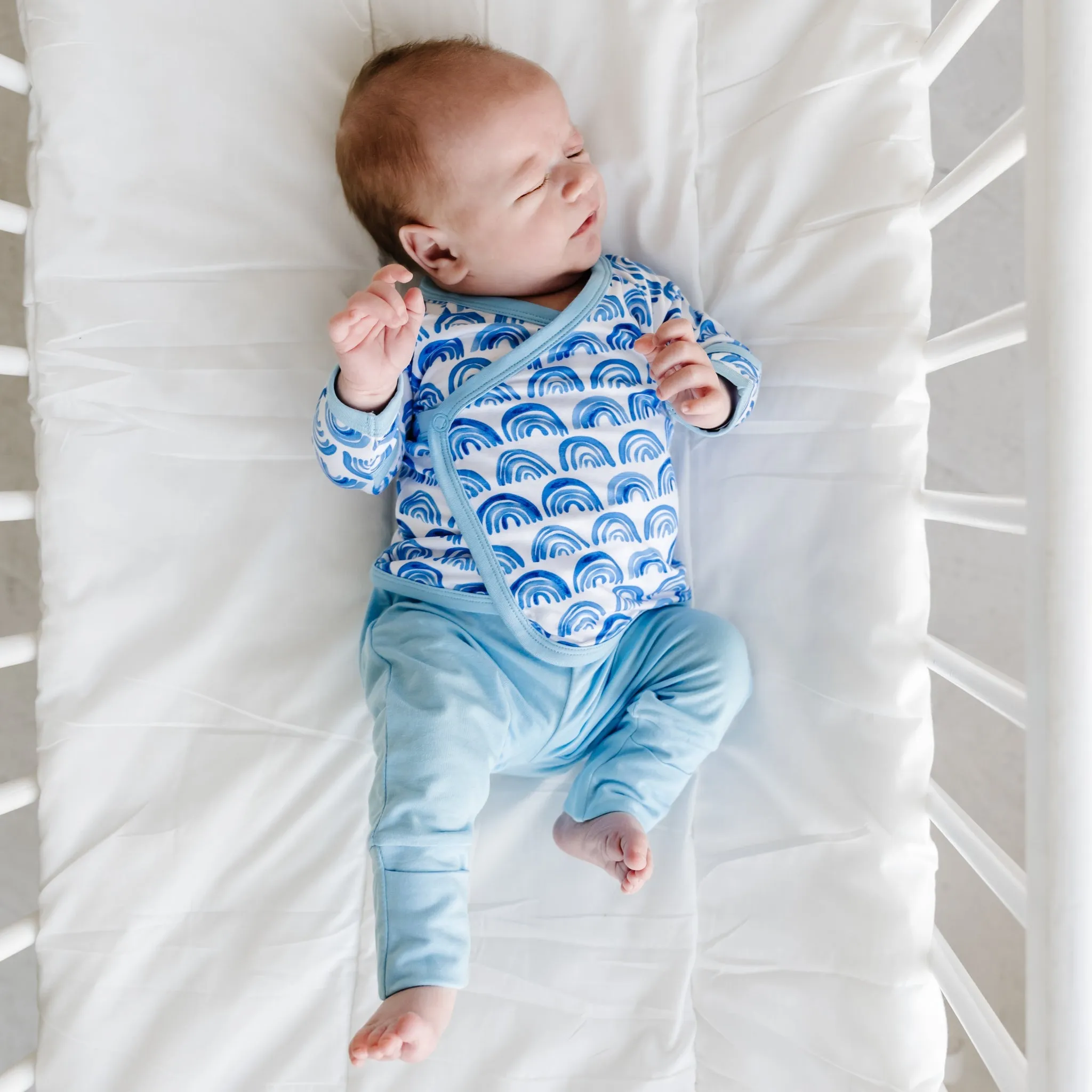 Blue Rainbows Two-Piece Bamboo Viscose Crossover Set