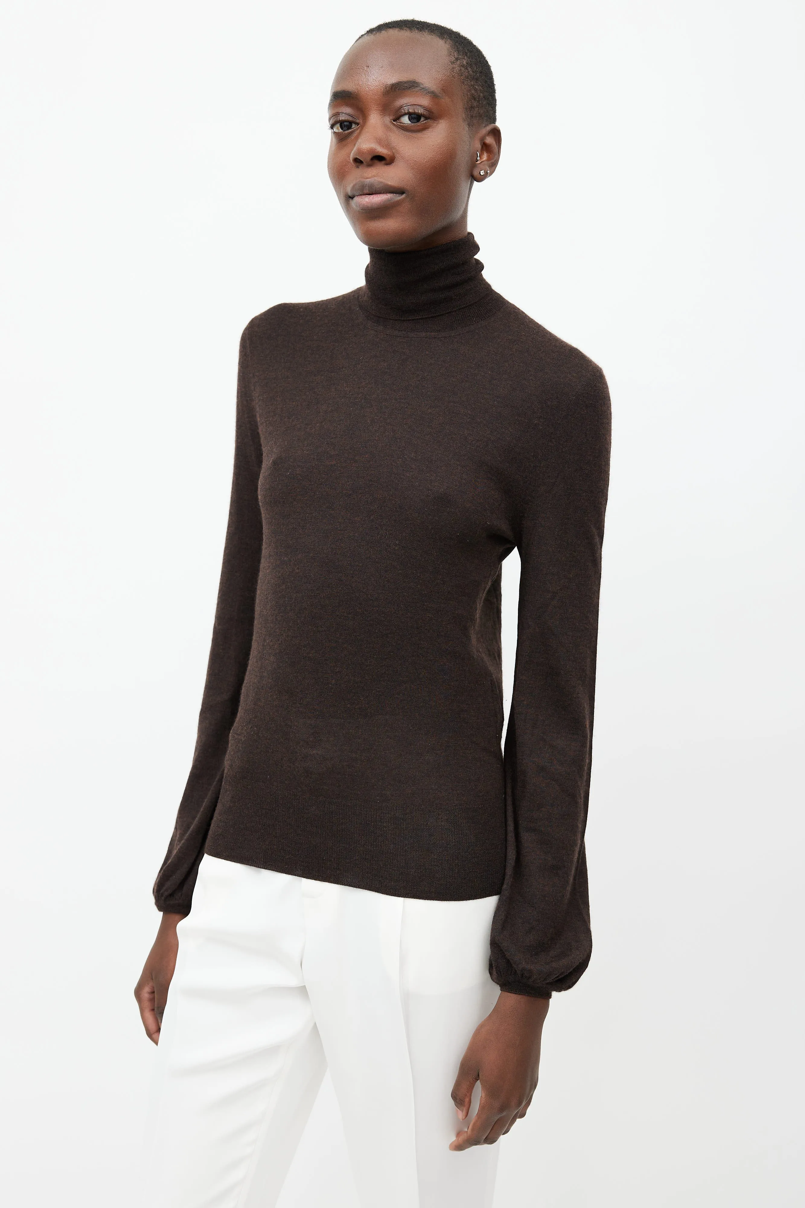Brown Cashmere Turtleneck