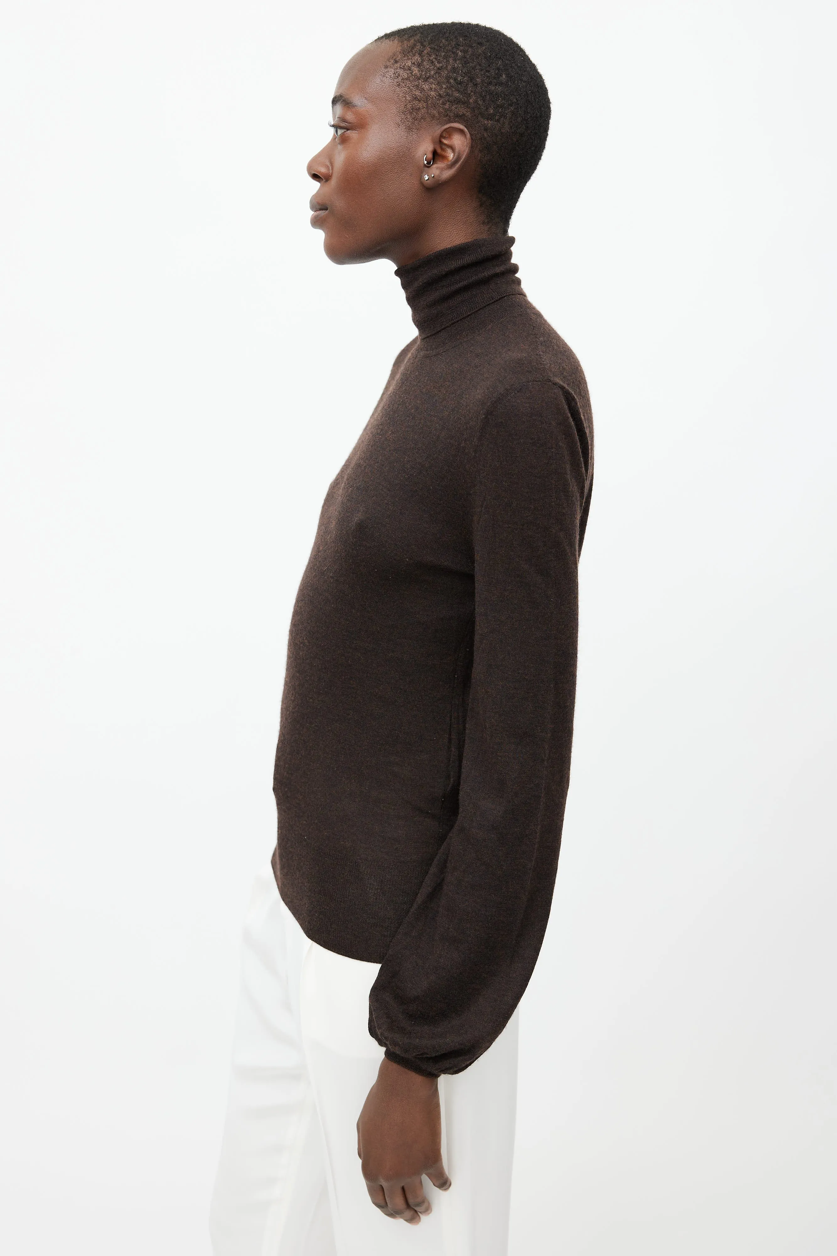 Brown Cashmere Turtleneck
