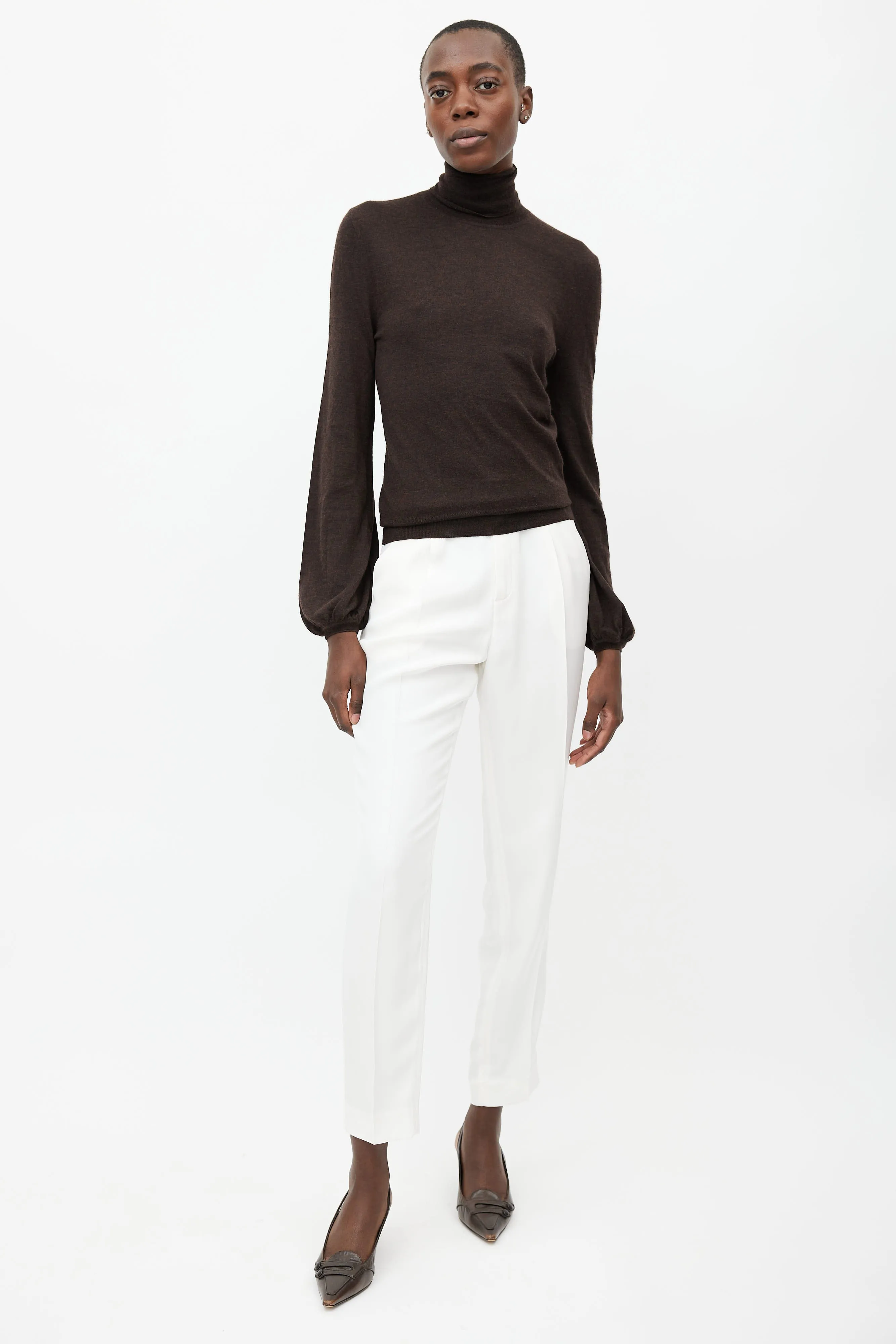Brown Cashmere Turtleneck