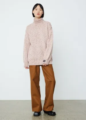 Bulky Sweater with Wide Loose Turtleneck