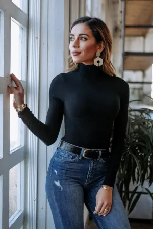 Charlie Turtleneck Top in Black