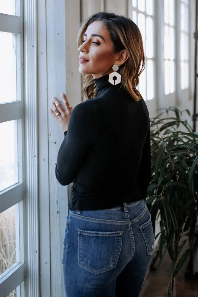 Charlie Turtleneck Top in Black