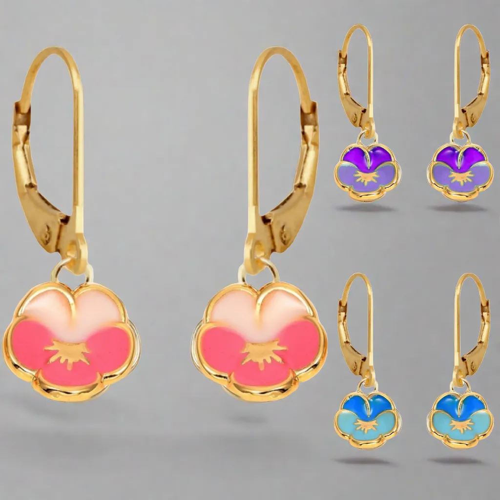 Colorful Enamel Flower Surgical Steel Earrings