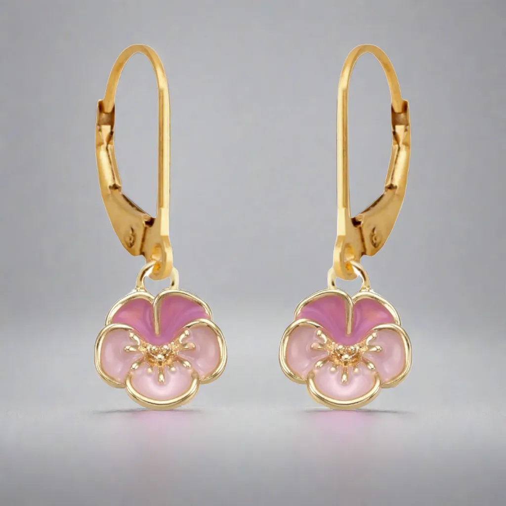 Colorful Enamel Flower Surgical Steel Earrings