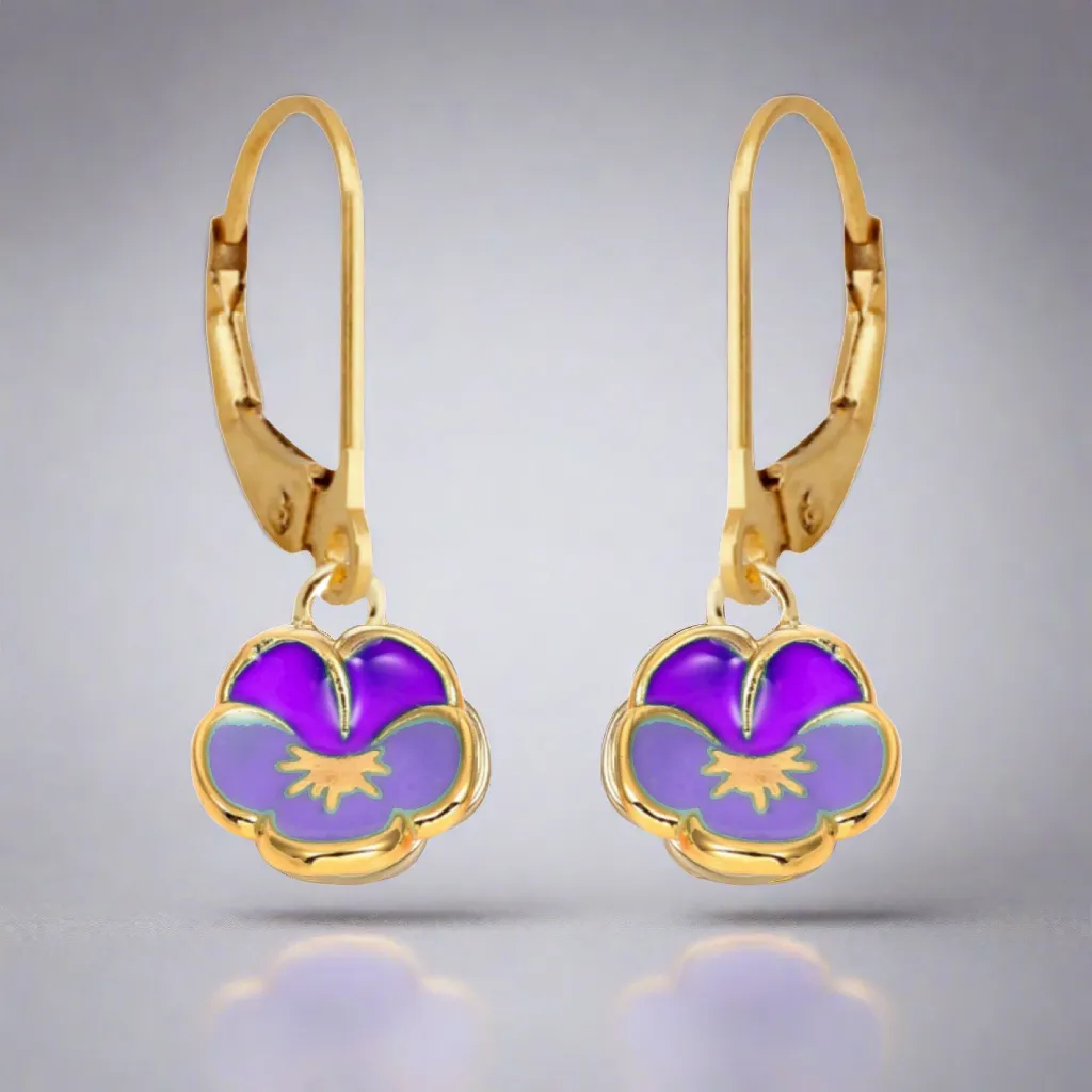Colorful Enamel Flower Surgical Steel Earrings