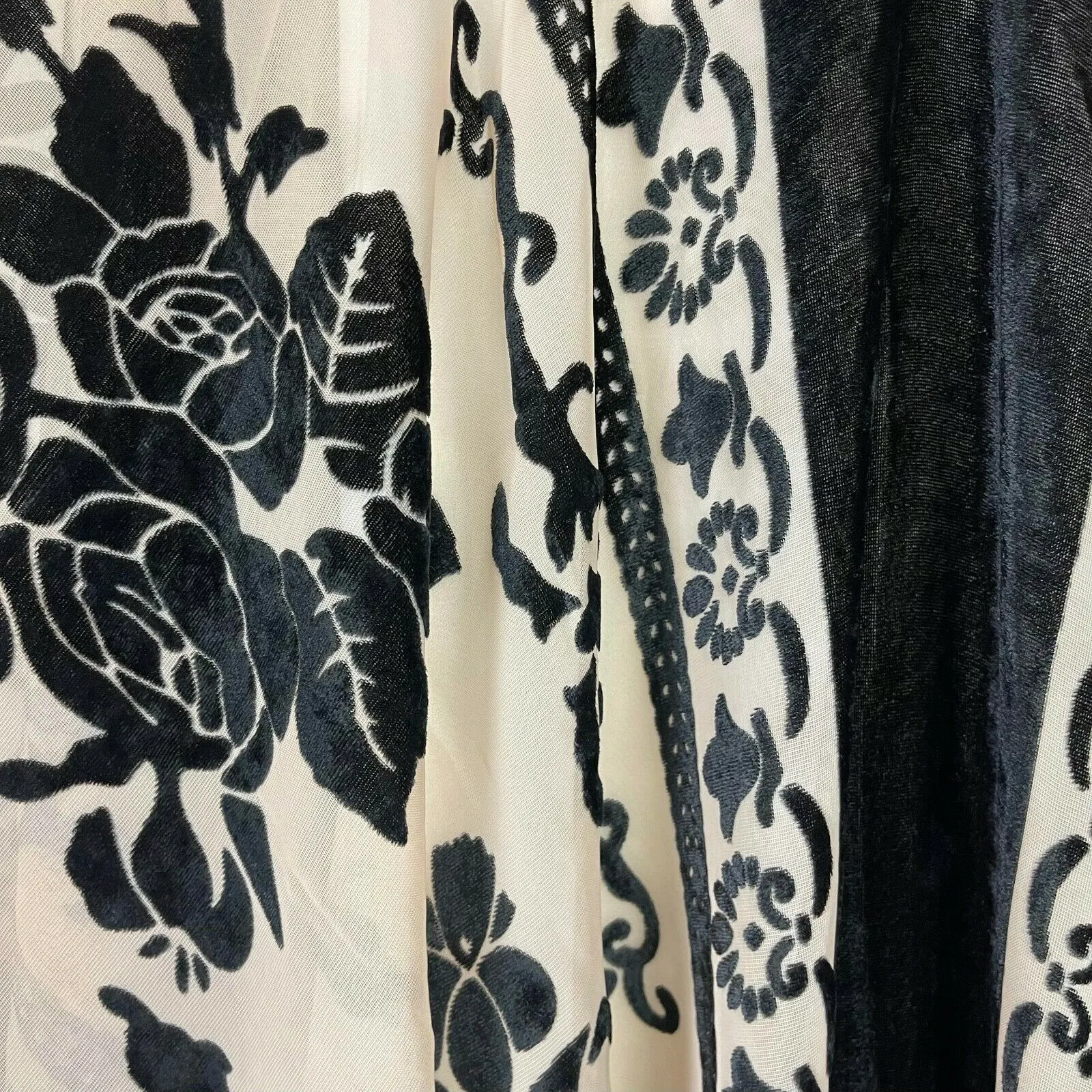 Courageous Embroidered Velvet Black Bohemian Kimono