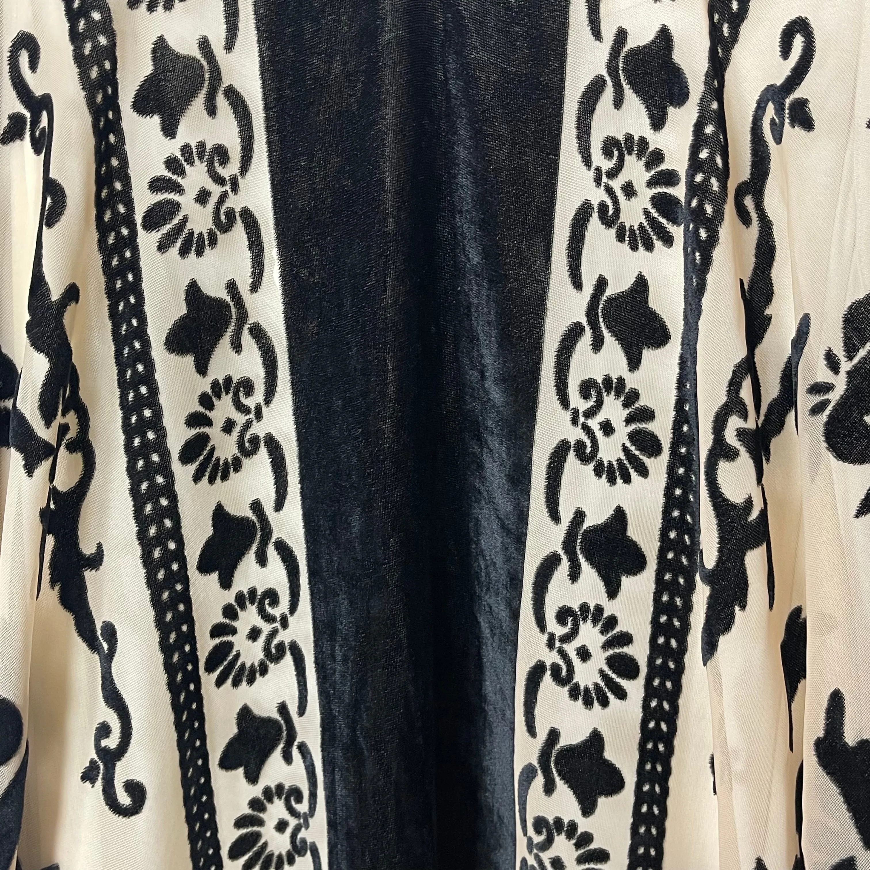 Courageous Embroidered Velvet Black Bohemian Kimono