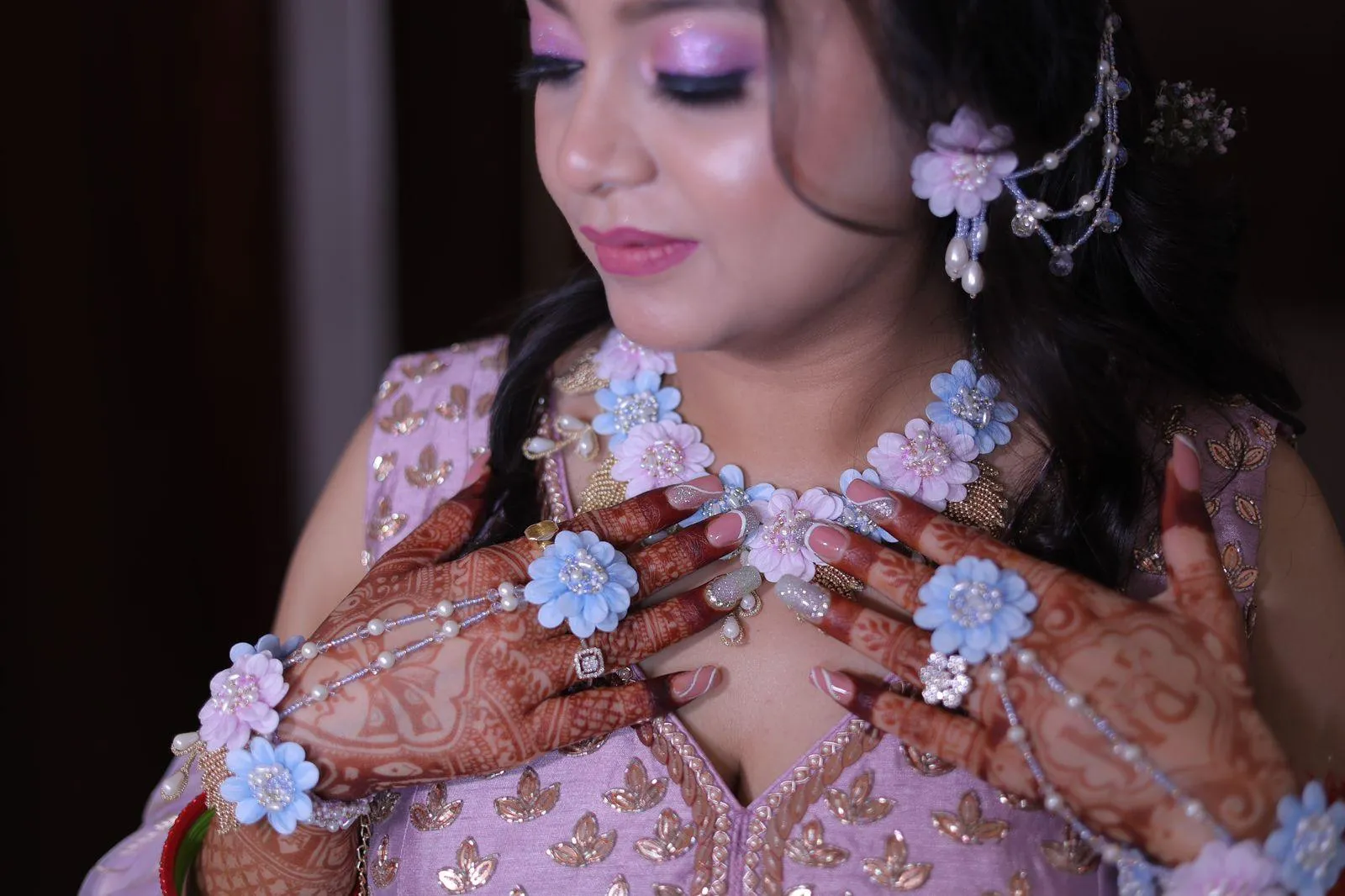 Daisy - Powder Blue (Necklace   Earrings)