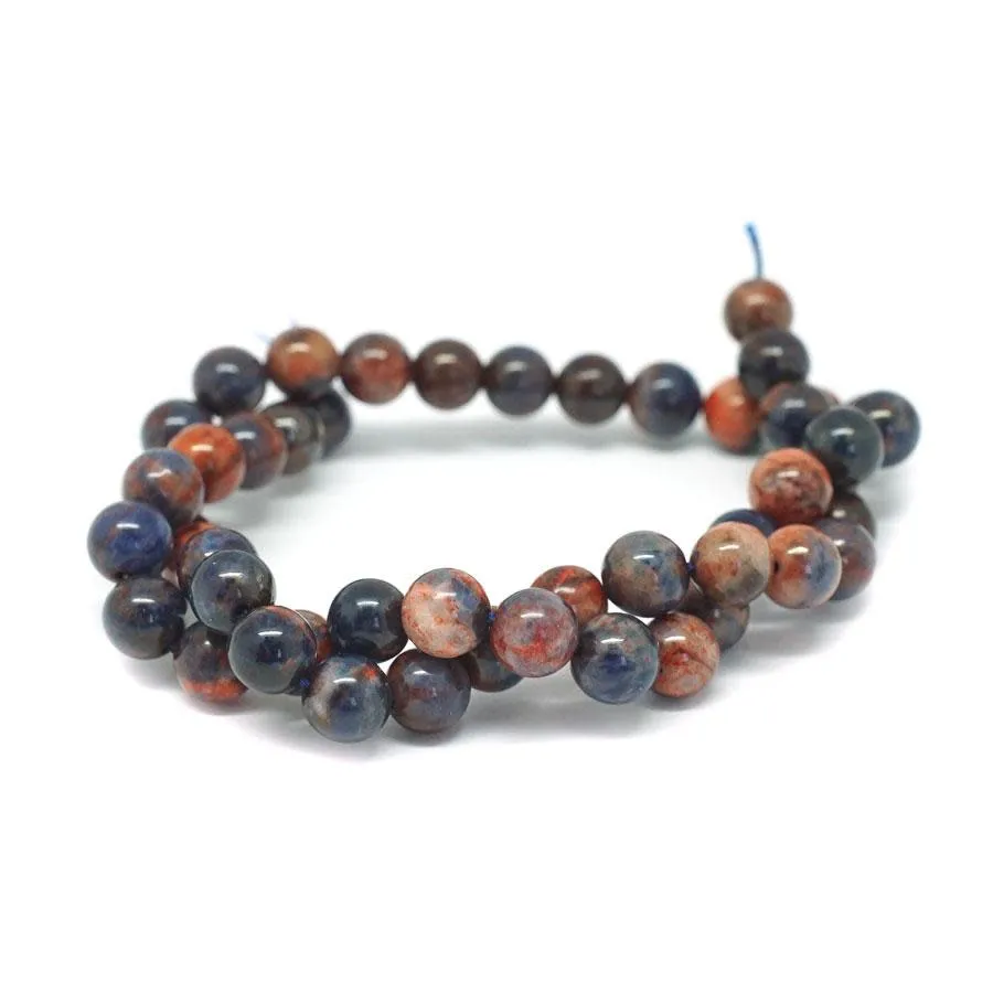 Dakota Stones Orange Sodalite Dyed 8mm Round Bead Strand