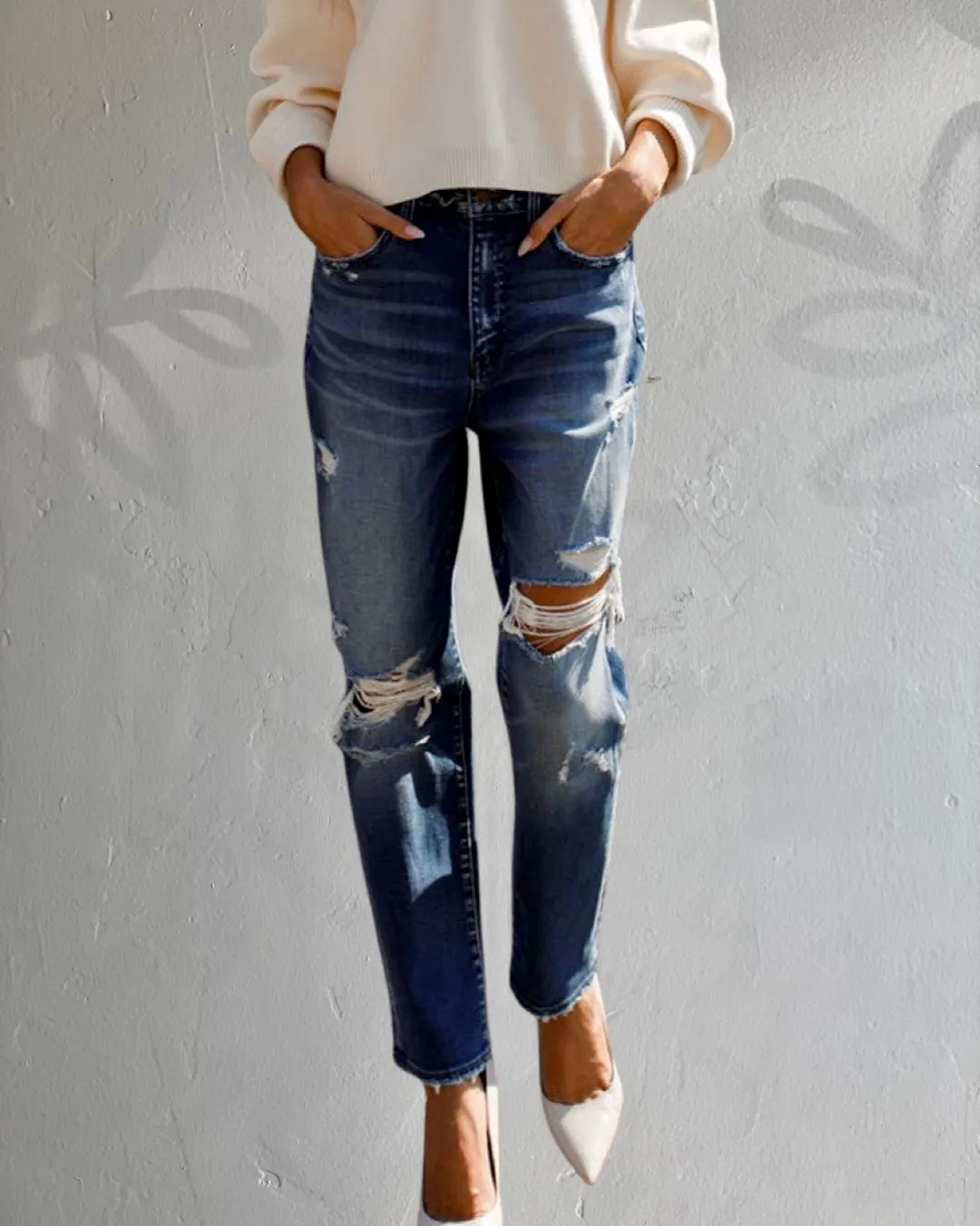 Distressed Denim Jeans