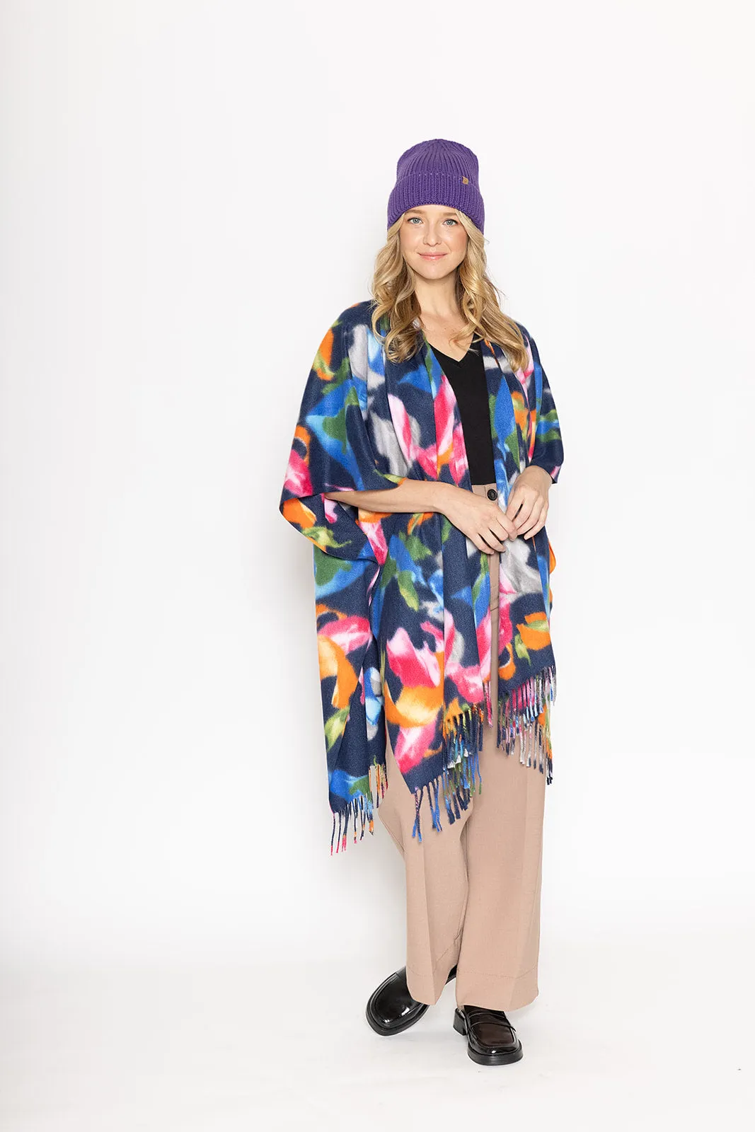 Floral Kimono With Fringe