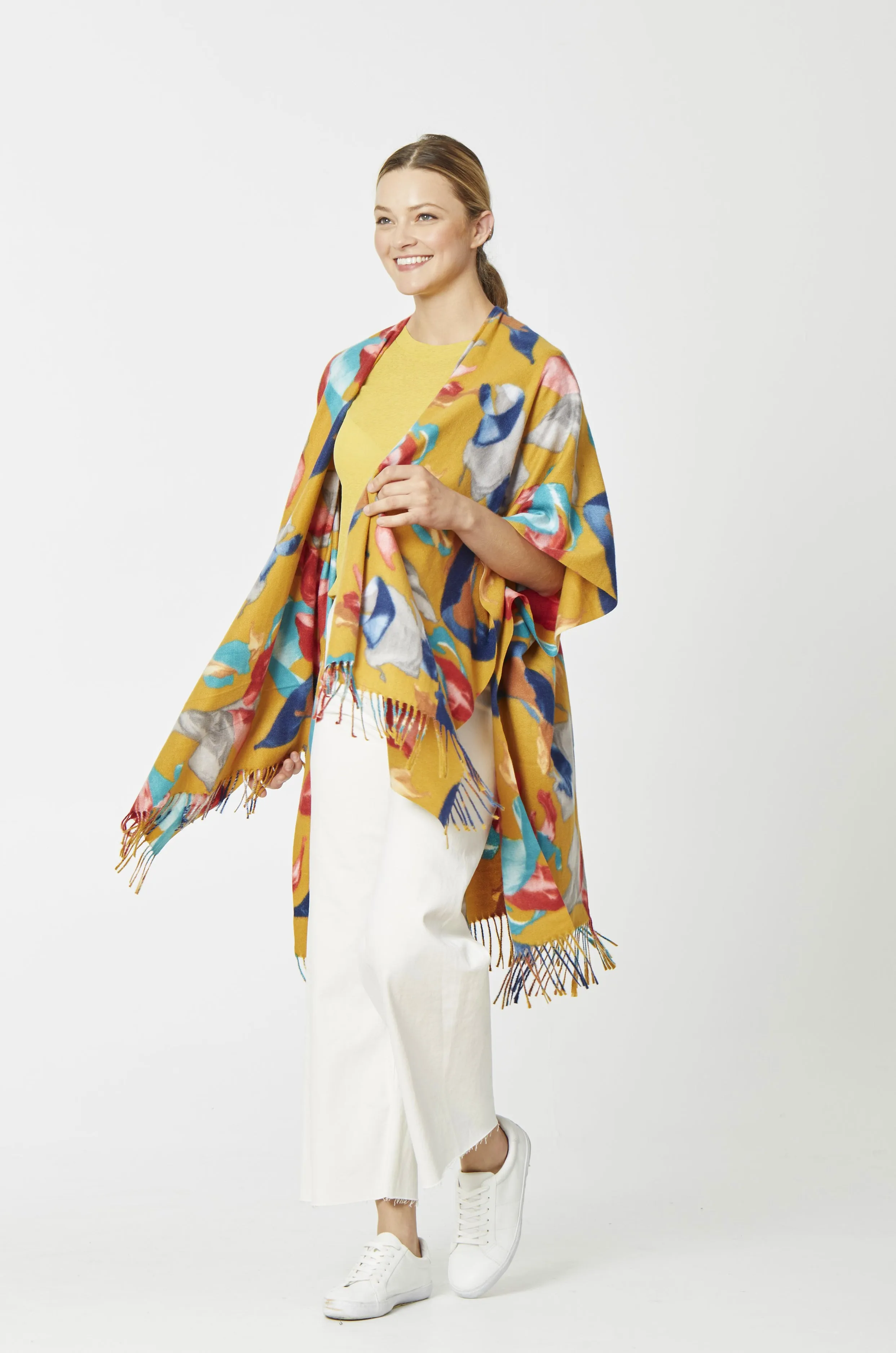 Floral Kimono With Fringe
