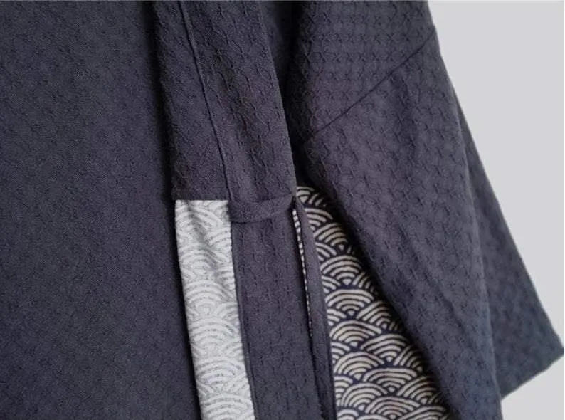 Indigo Japanese Wave Kimono Jacket
