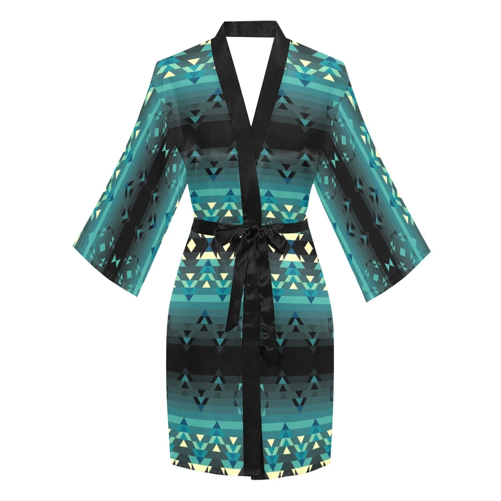 Inspire Green Long Sleeve Satin Robe