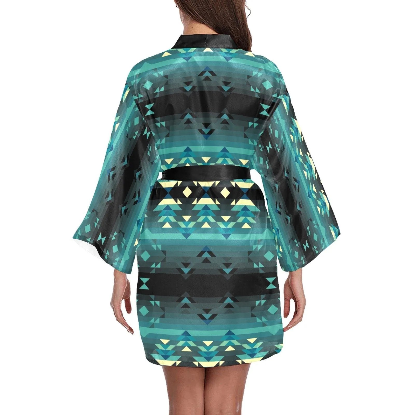 Inspire Green Long Sleeve Satin Robe