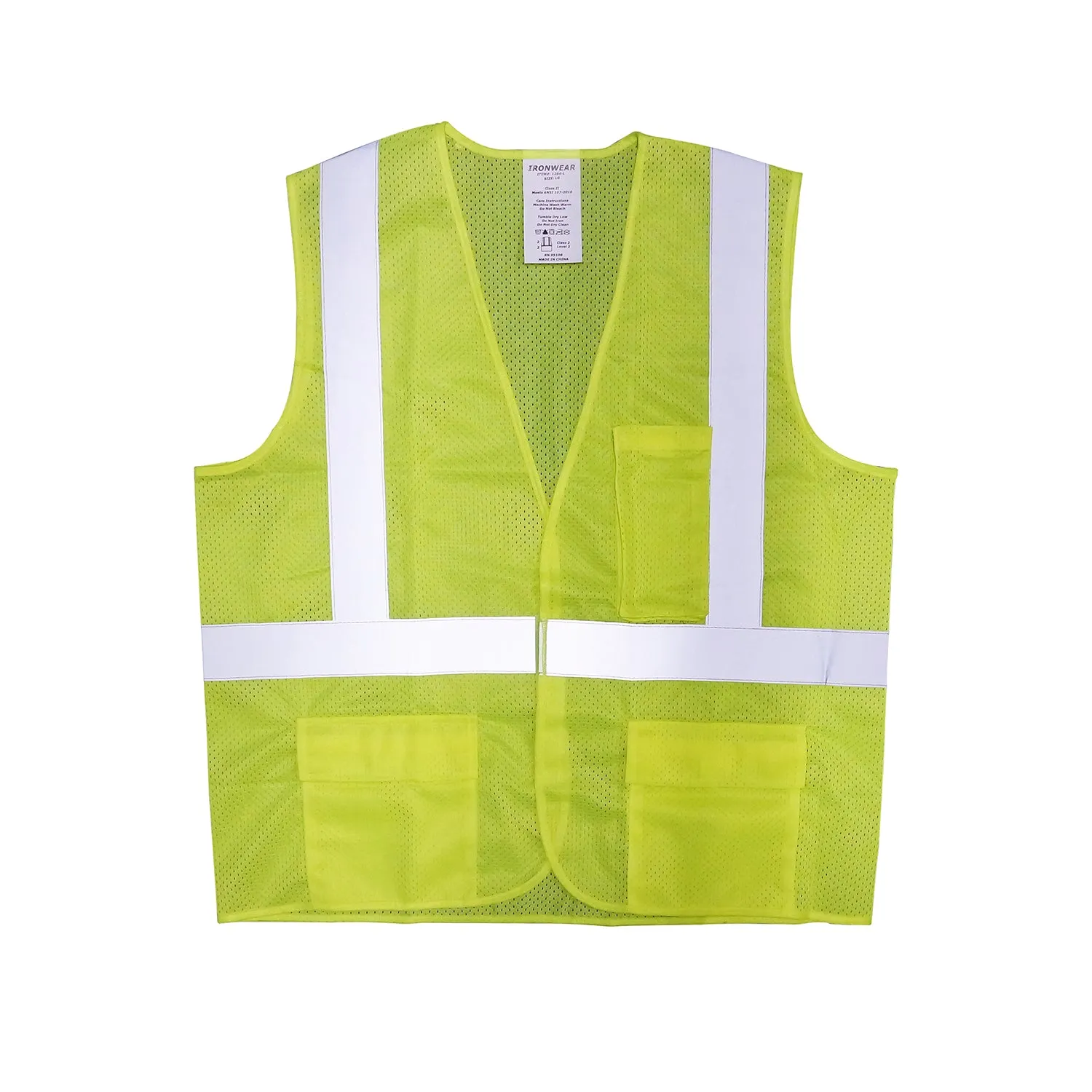 Ironwear Surveyor Safety Vest, ANSI Class 2 - Lime Mesh