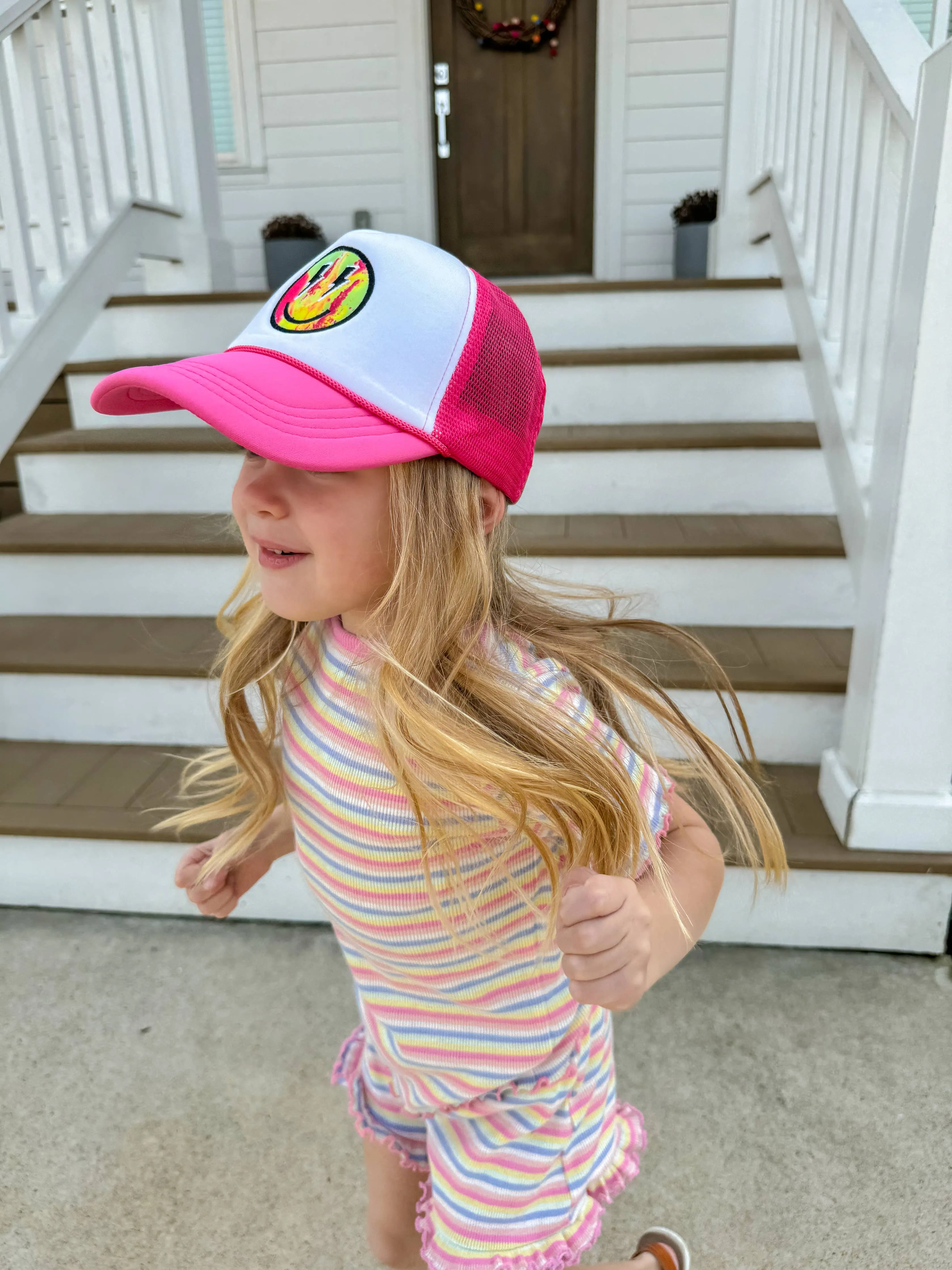 Kids' Tie Dye Smiley Face Baseball Cap