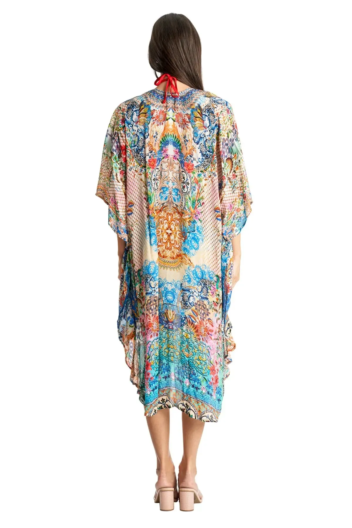 Kimono Cover Up in Viscose Silk