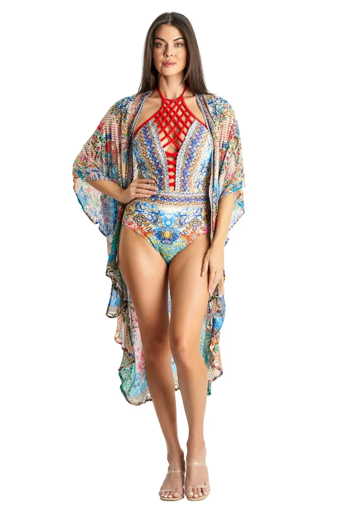 Kimono Cover Up in Viscose Silk