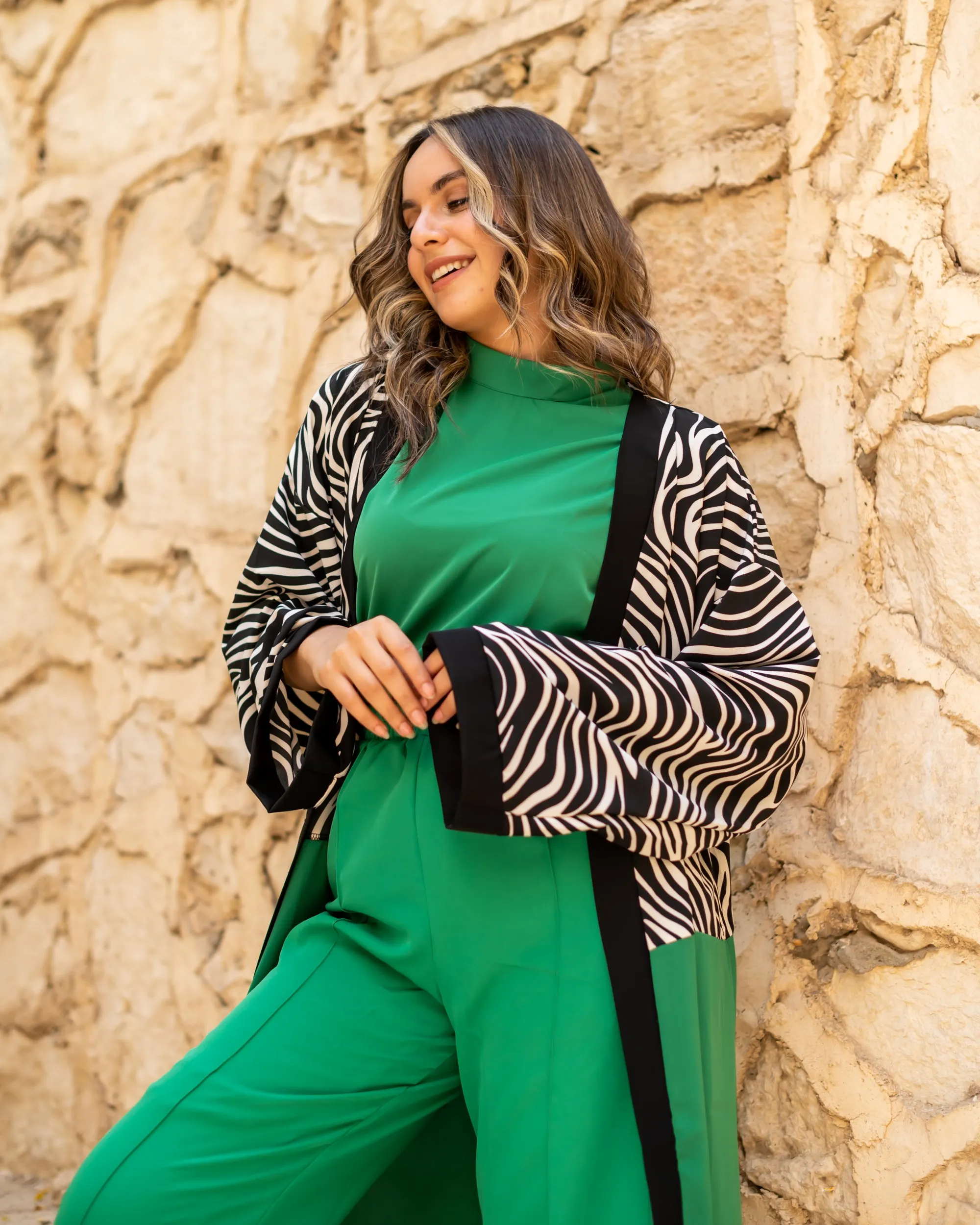 Kimono Zebra green