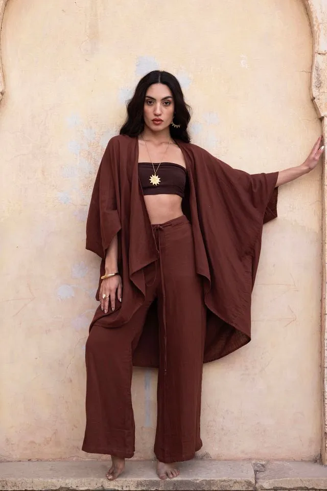 Lea Short Kimono - Rust Orange