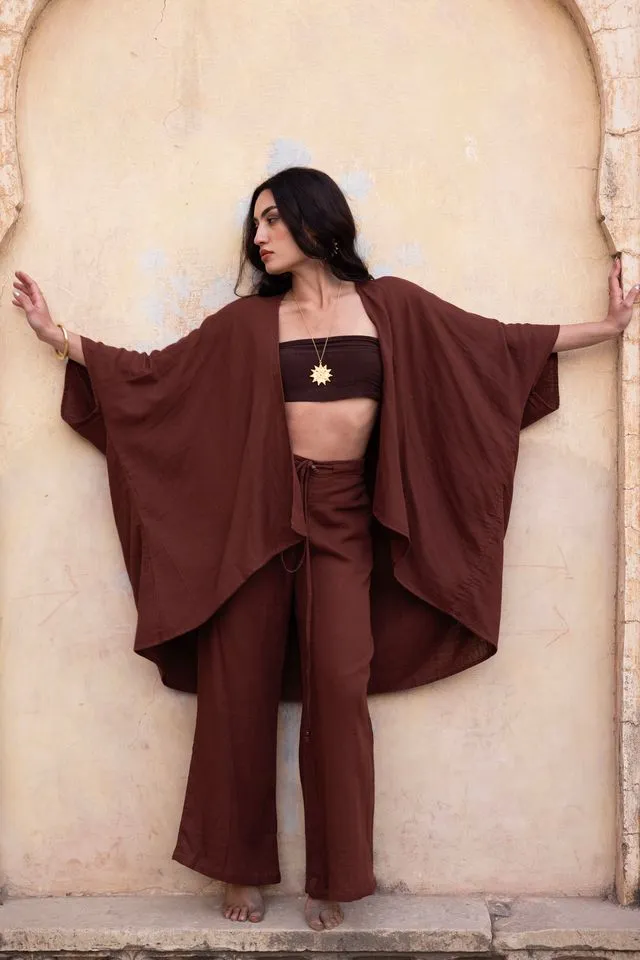 Lea Short Kimono - Rust Orange