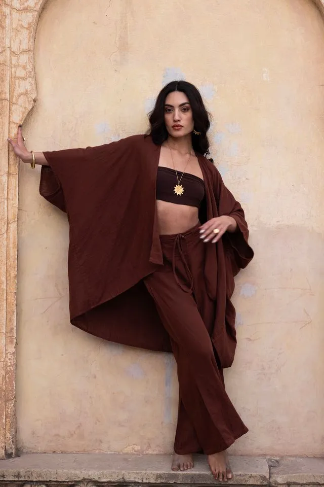 Lea Short Kimono - Rust Orange
