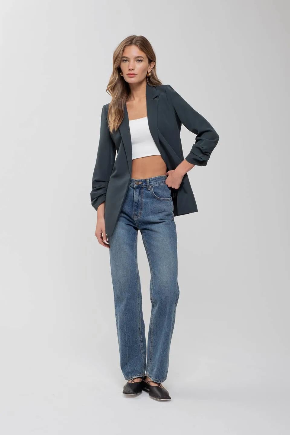 Matilda Ruched Sleeve Blazer
