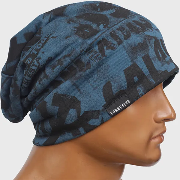 Men Jersey Scrawl Beanie Hat B411