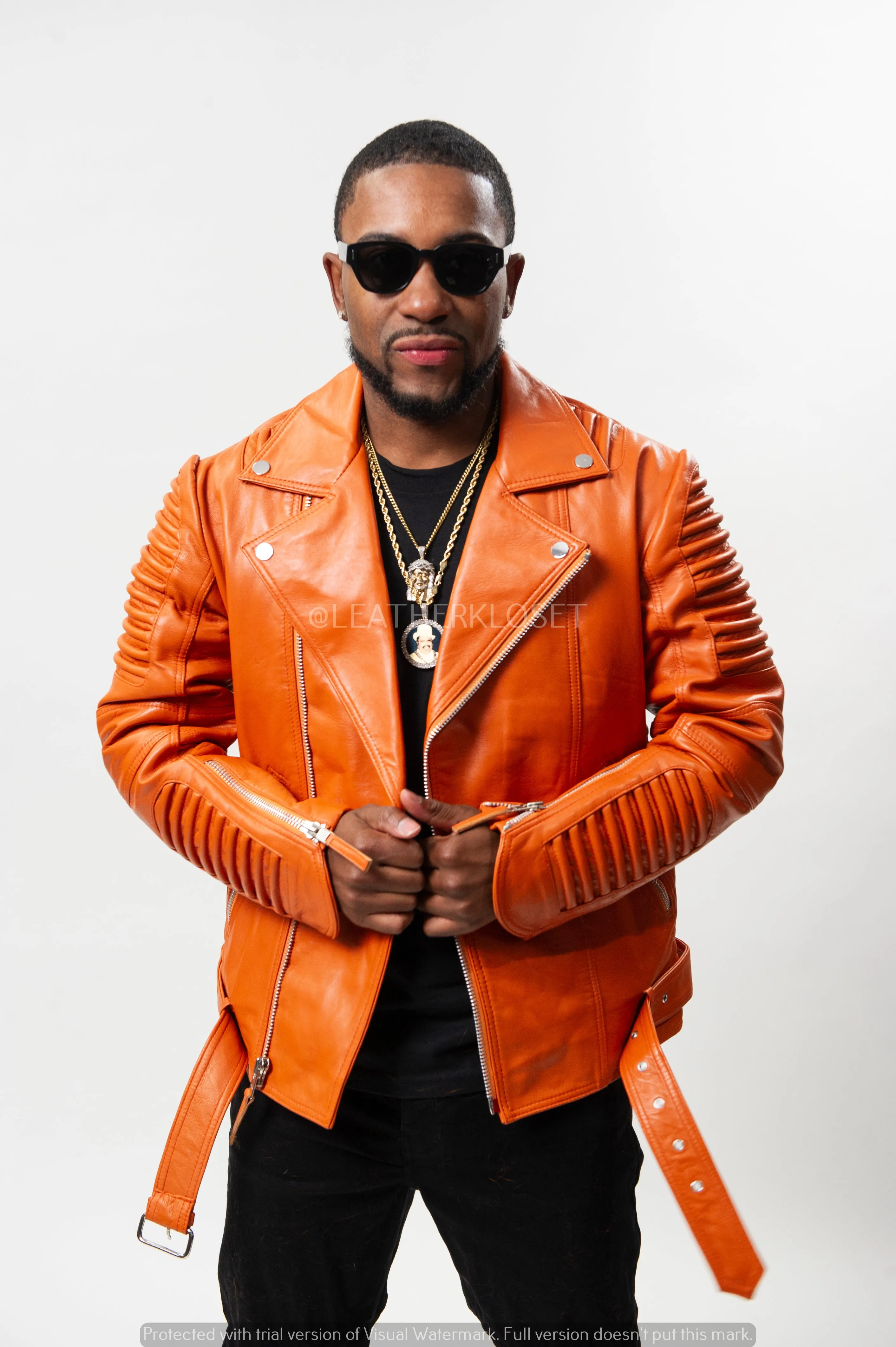 Men's Trey Biker Jacket [Orange]