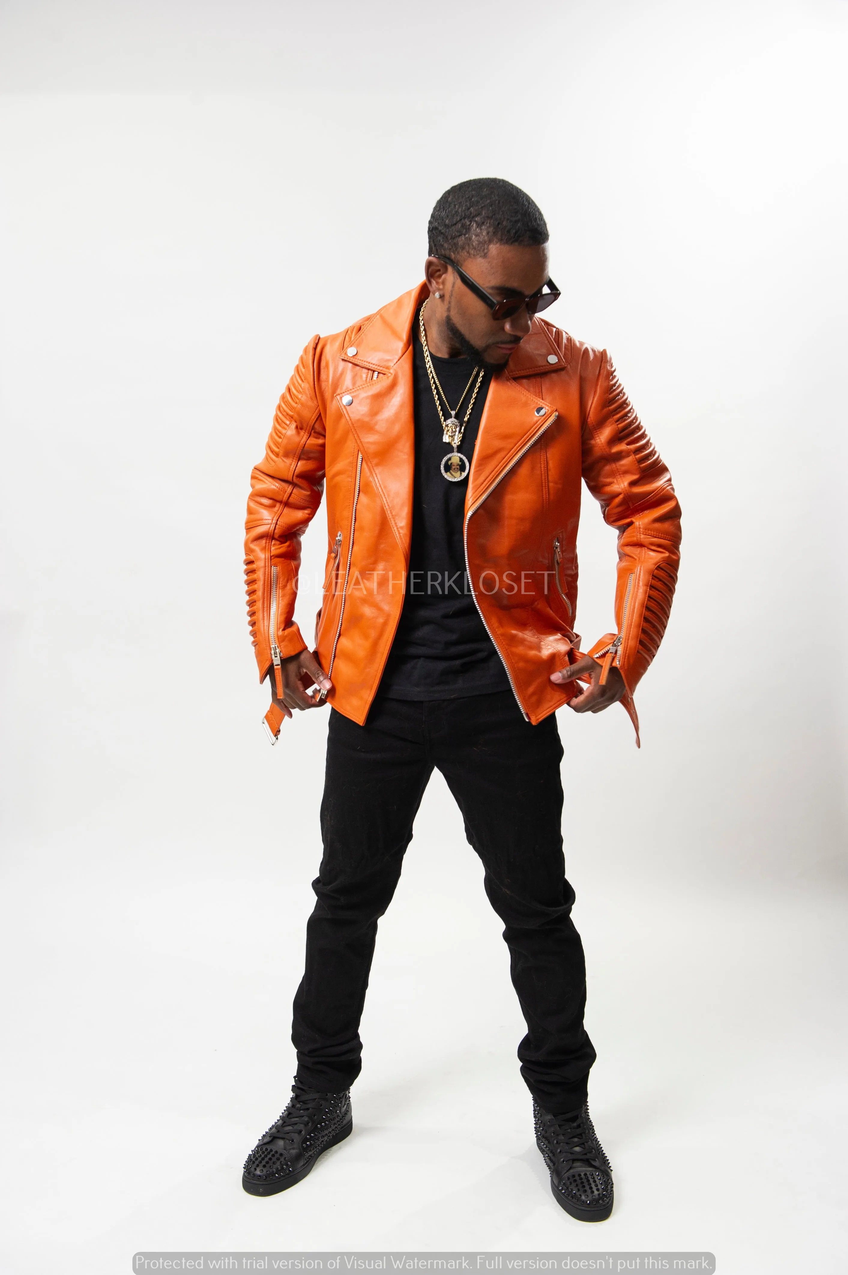 Men's Trey Biker Jacket [Orange]