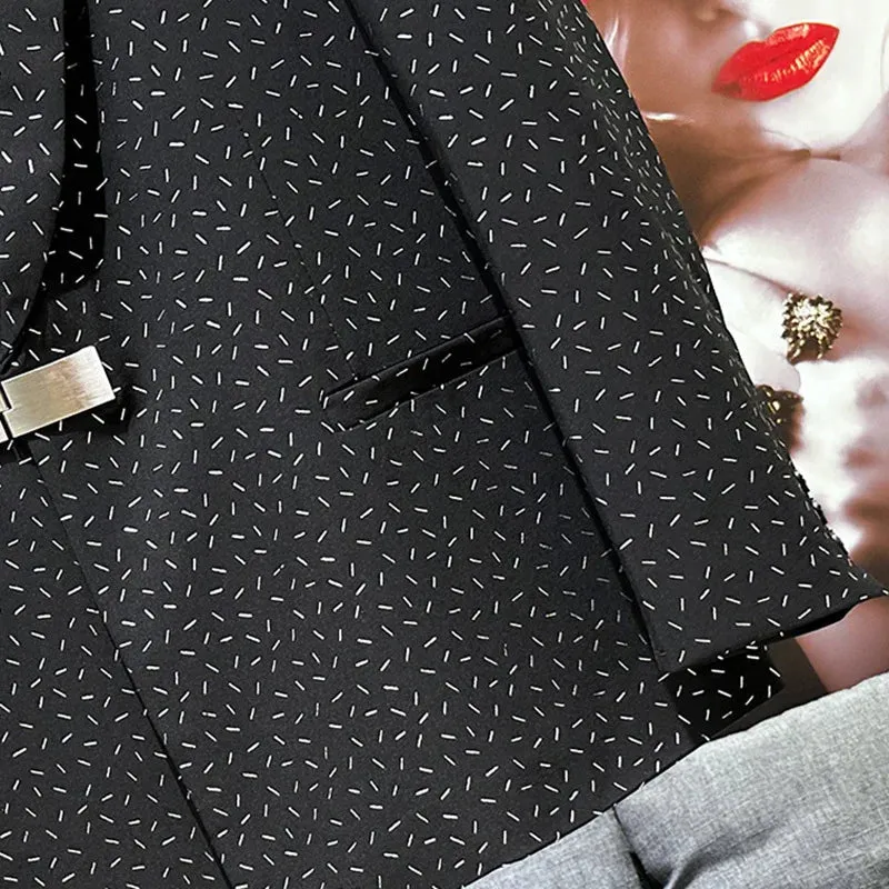 Metal Buckle Printing Color Blazer