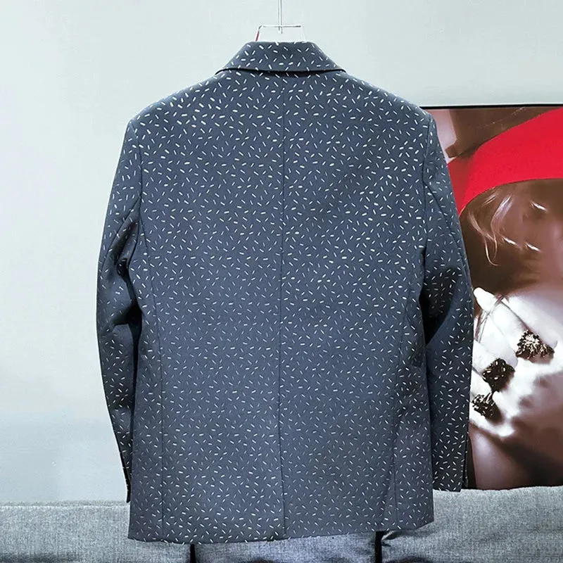 Metal Buckle Printing Color Blazer