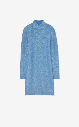 Mock Neck Sequin Knit Dress